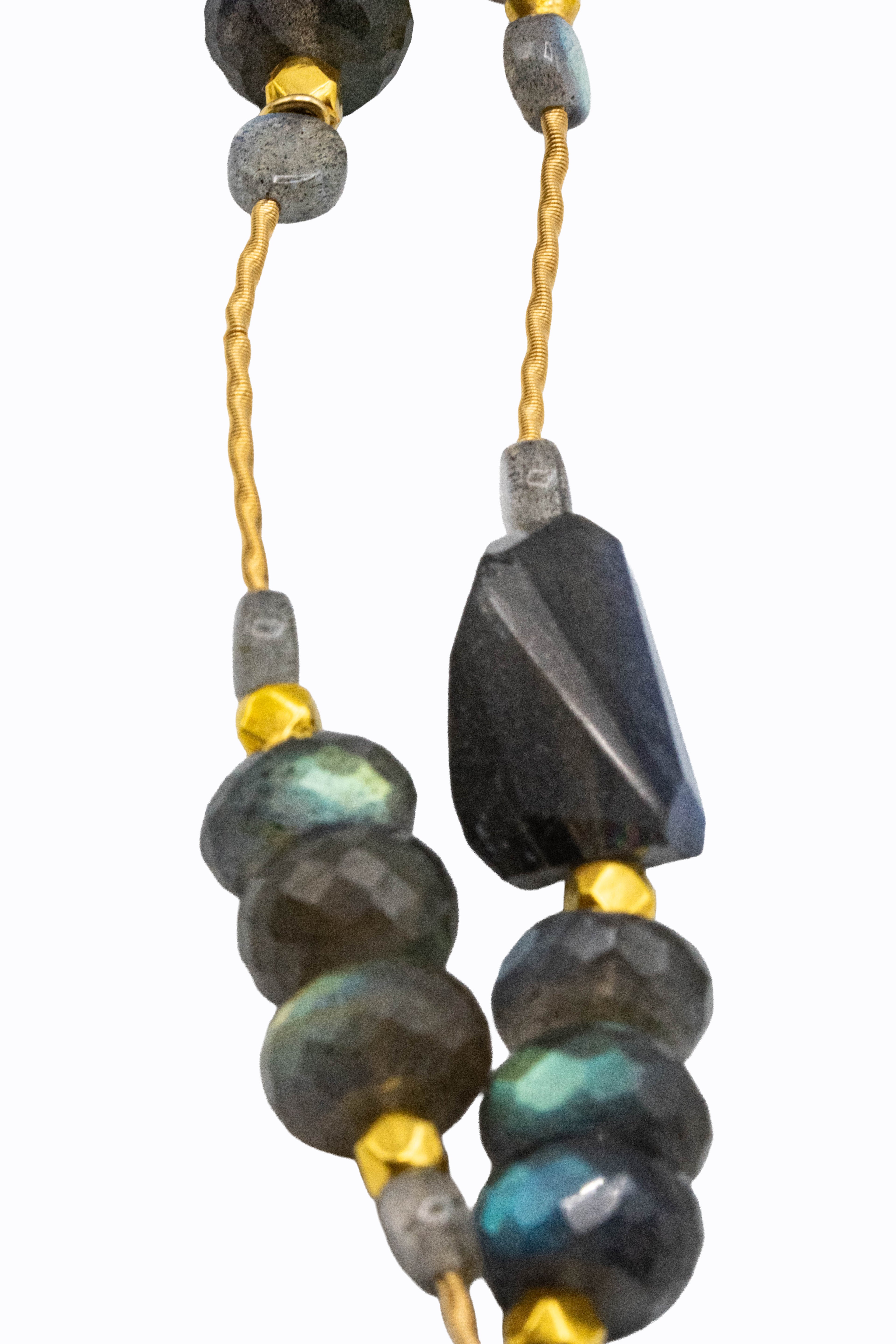 Goa labradorite necklace worn doubled — Alexandra Essex Exquisite Jewels