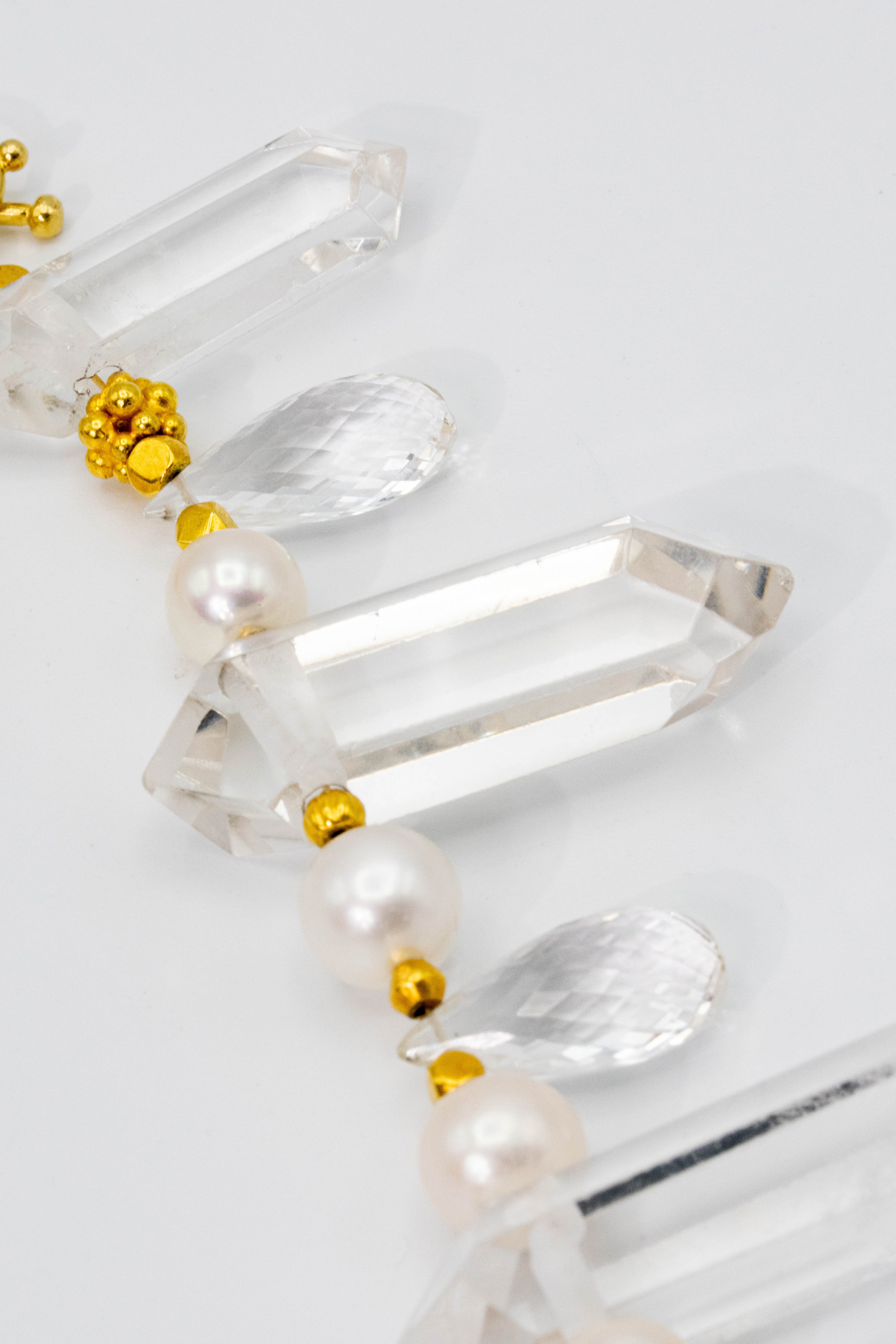 Lucidity crystal necklace South Sea pearl accent — detail — Alexandra Essex Exquisite Jewels