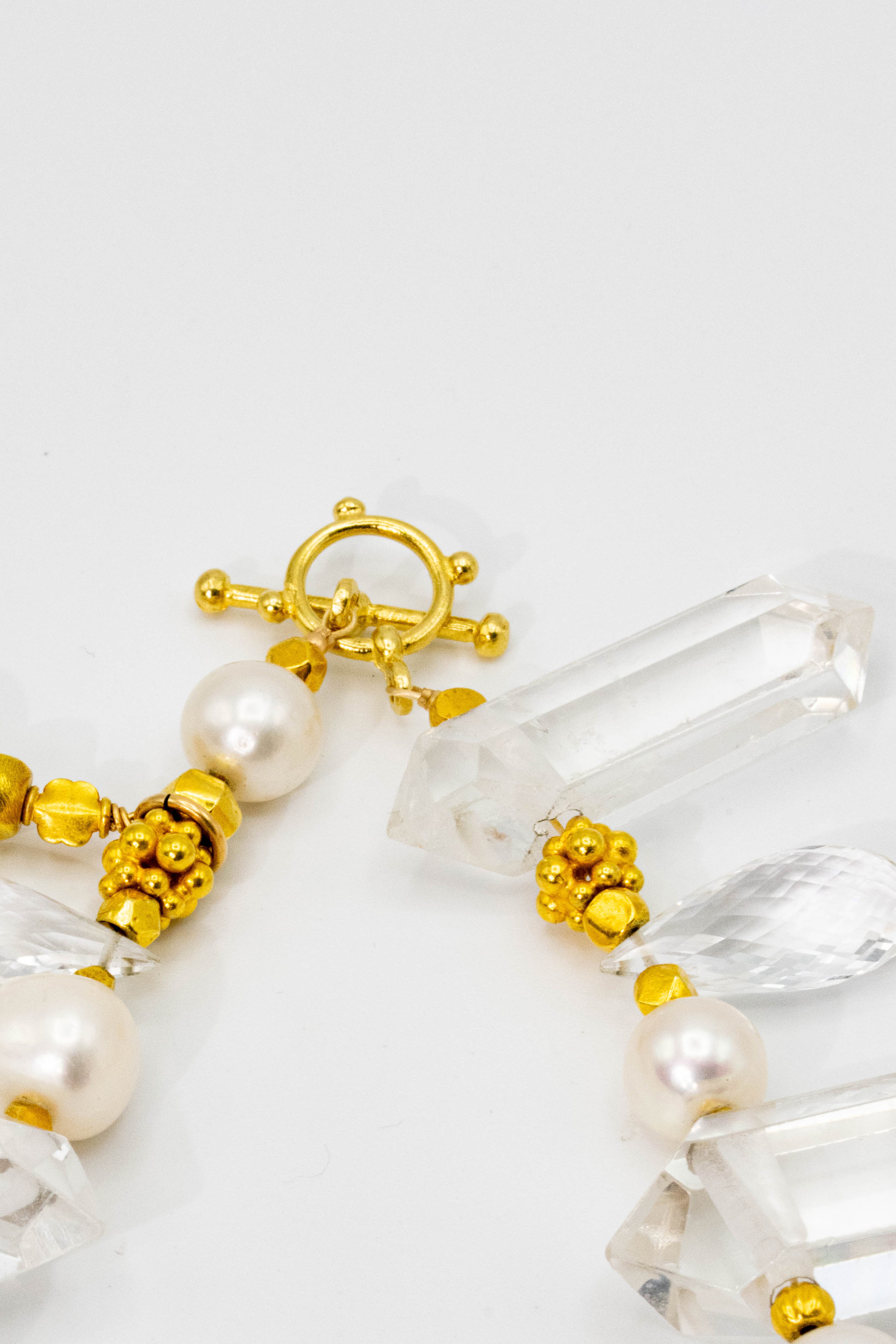 Lucidity 18k gold quartz crystal necklace — full length — Alexandra Essex Exquisite Jewels