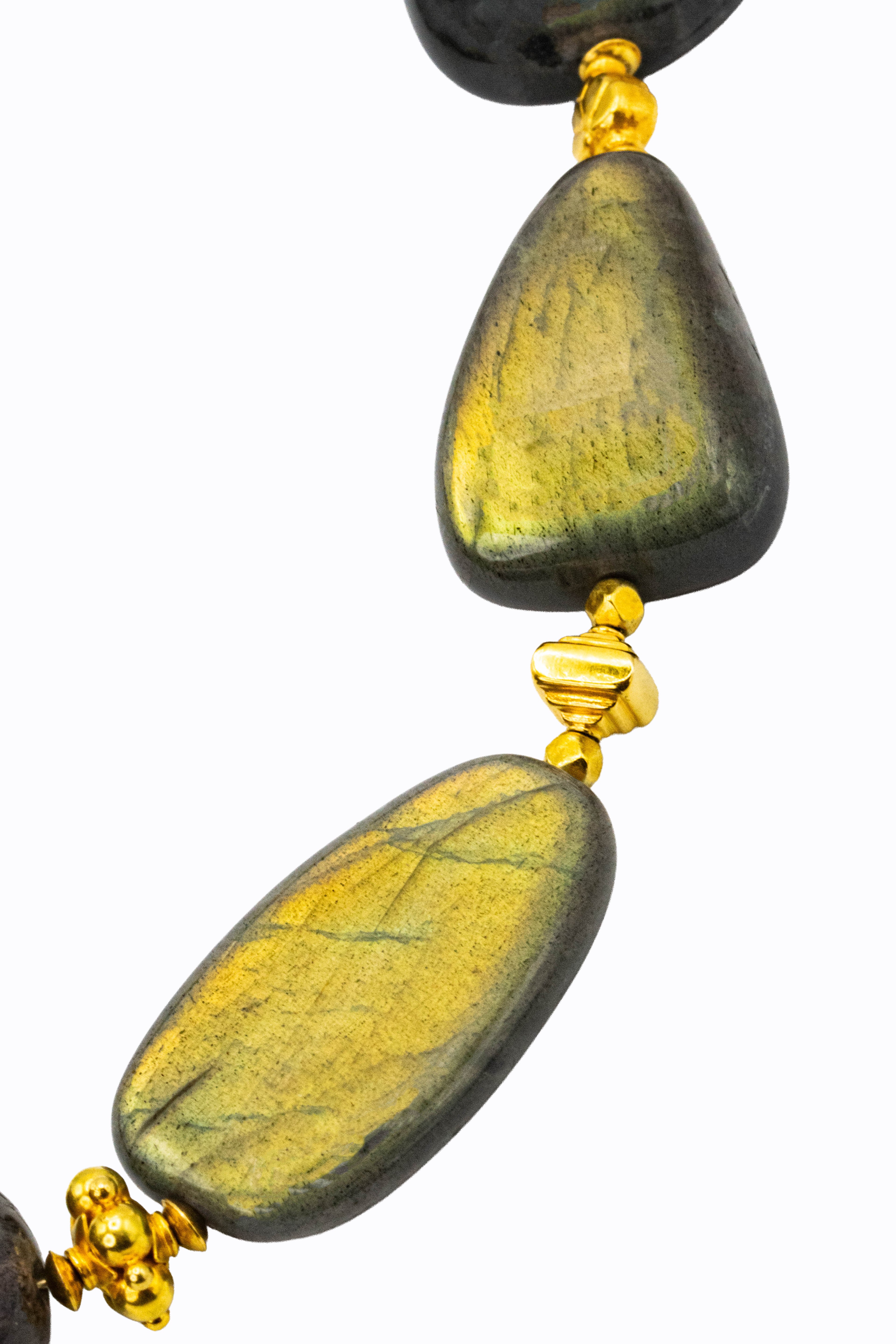 Noosa labradorite 18k gold necklace — detail — Alexandra Essex Exquisite Jewels