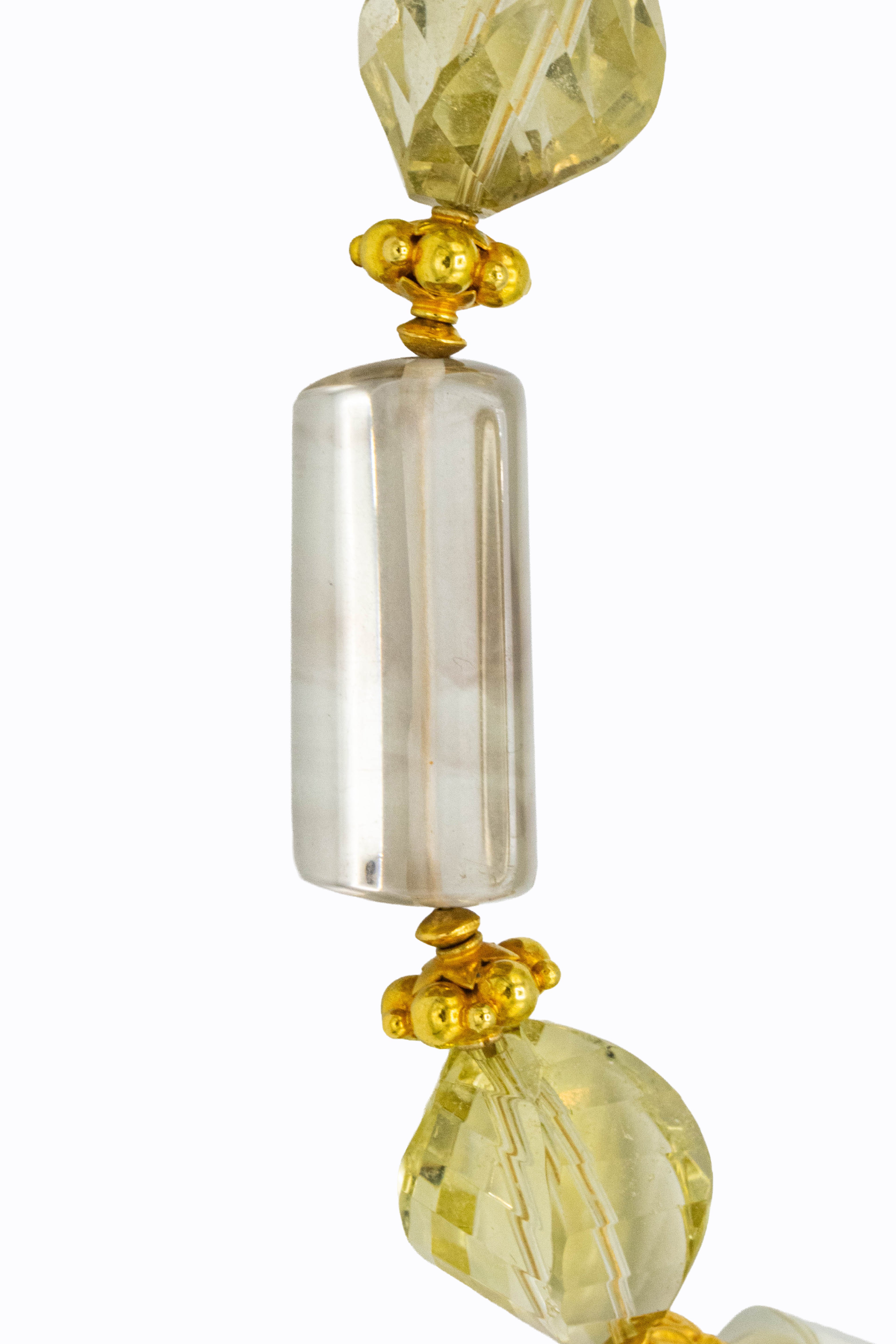 Soleil citrine lemon quartz necklace 18k gold — detail — Alexandra Essex Exquisite Jewels