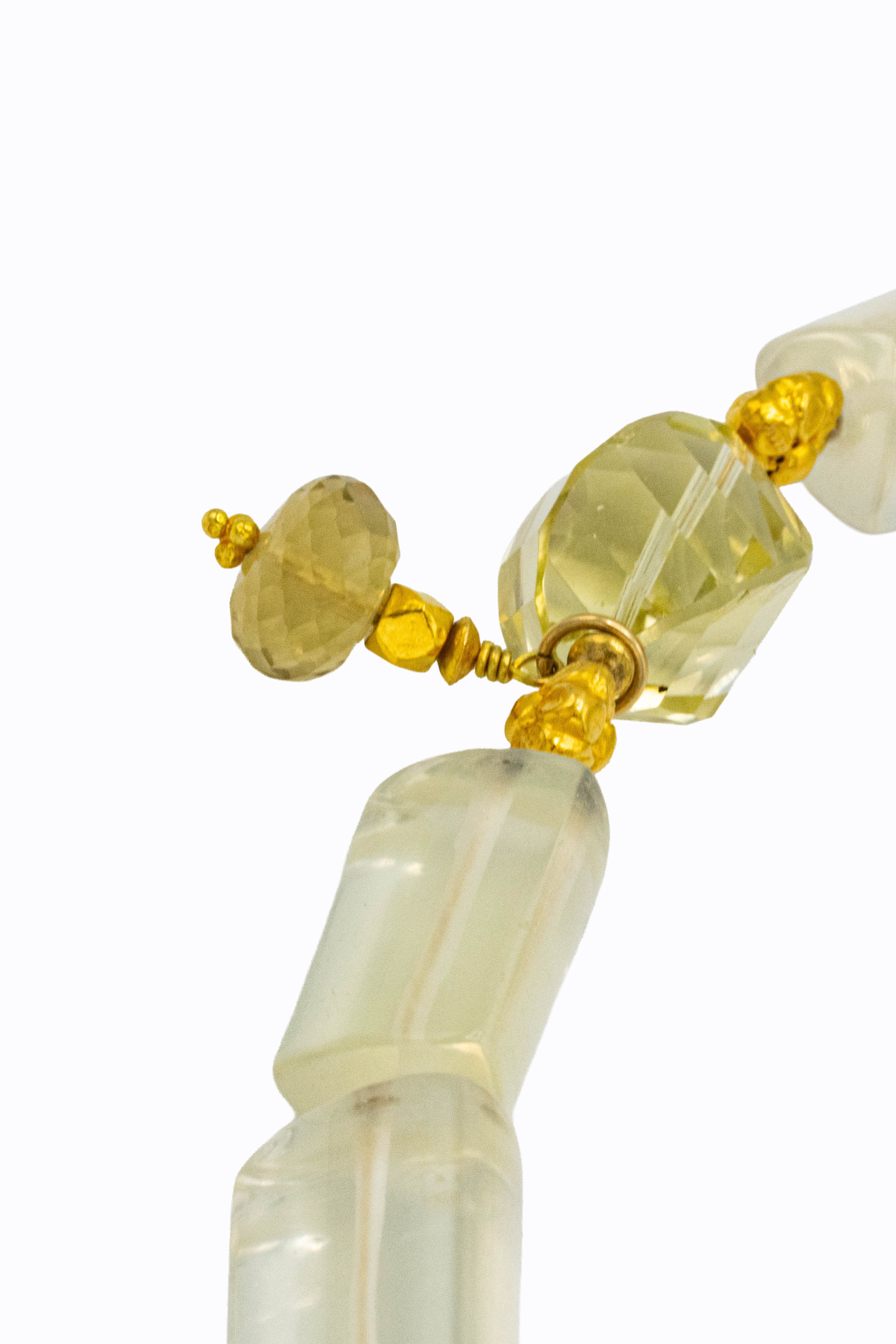 Soleil citrine 18k gold necklace styled — Alexandra Essex Exquisite Jewels
