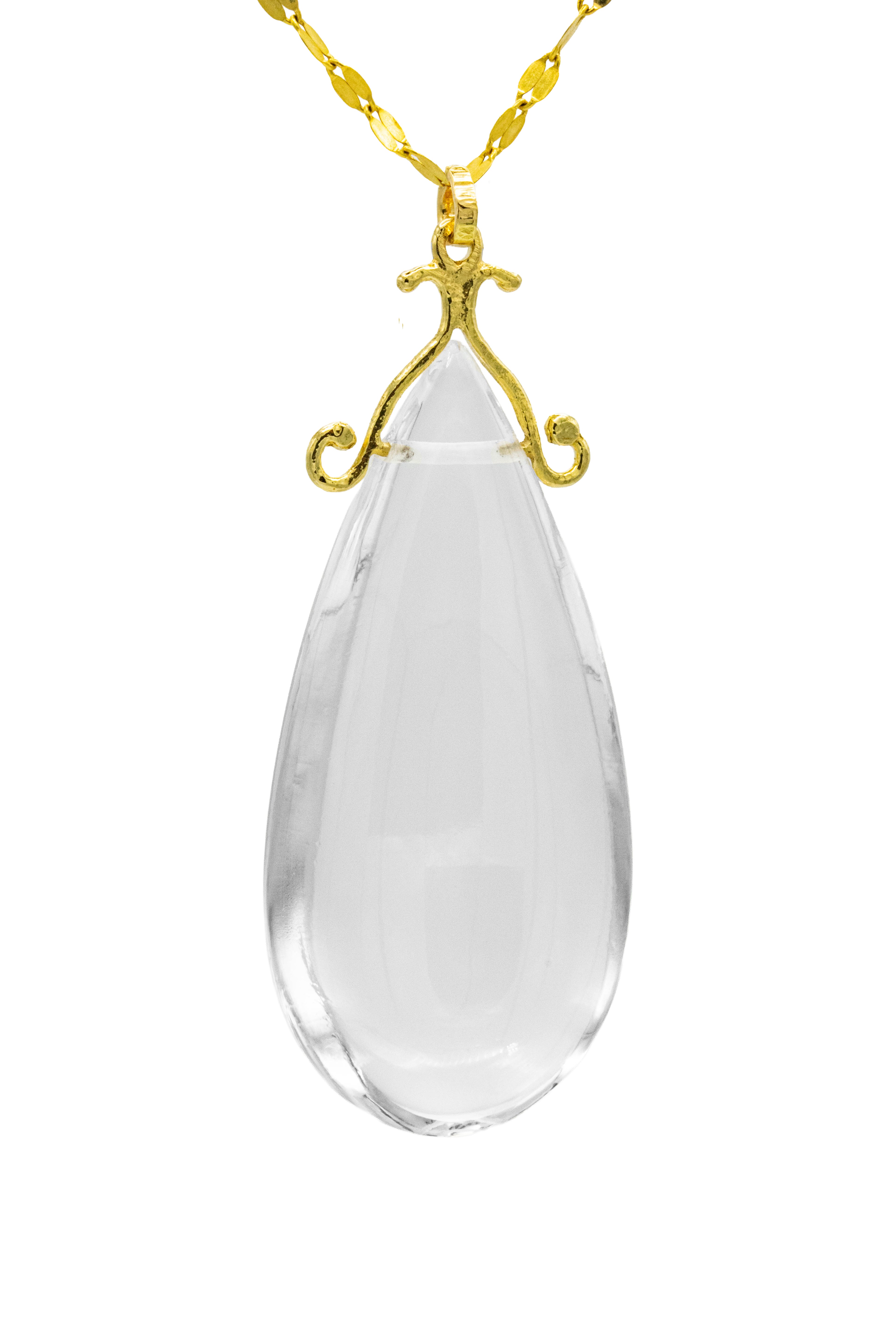 Natural rock crystal pendant handmade fine jewelry — Alexandra Essex Exquisite Jewels